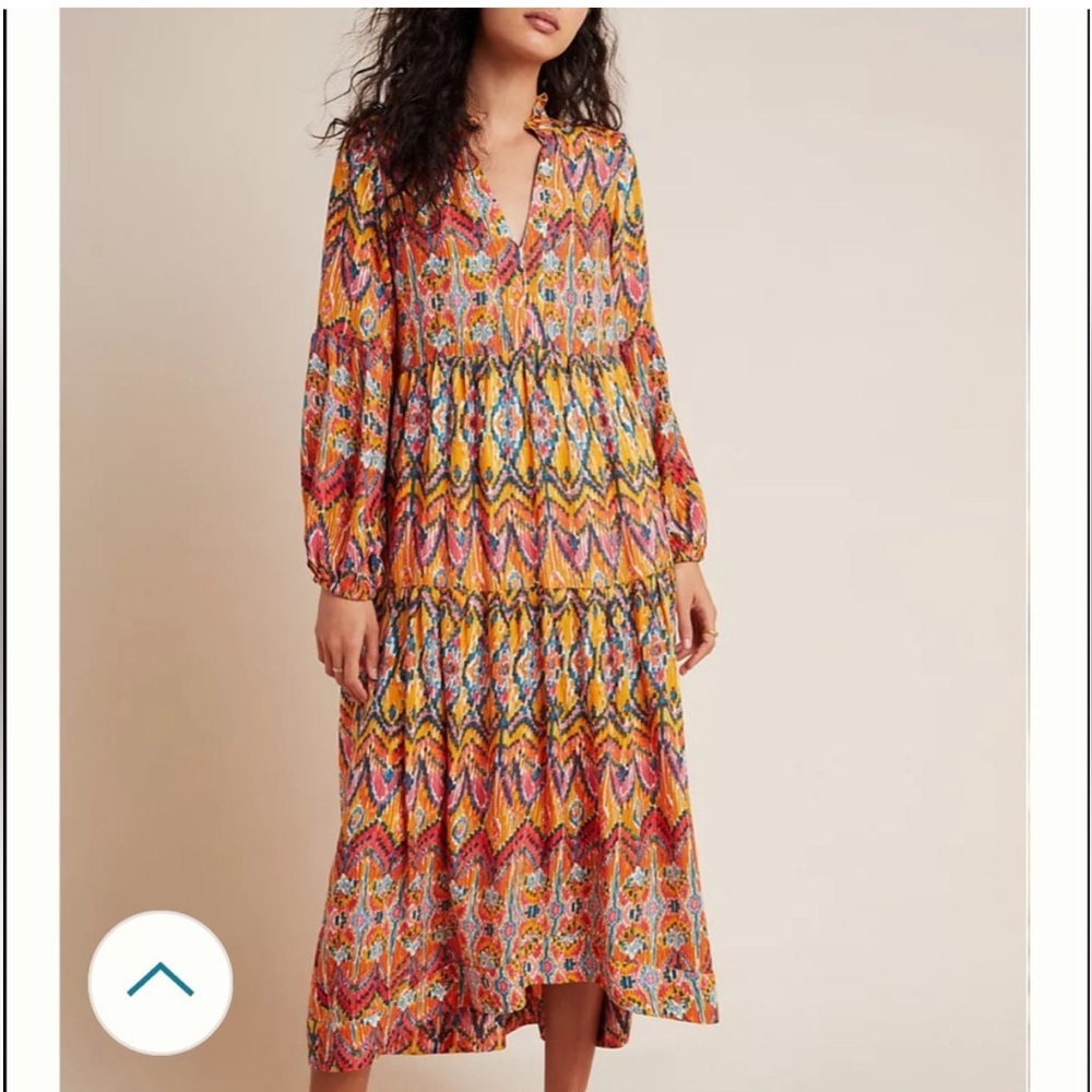 Anthropologie Maeve Tamarind Tiered Maxi Dress Large